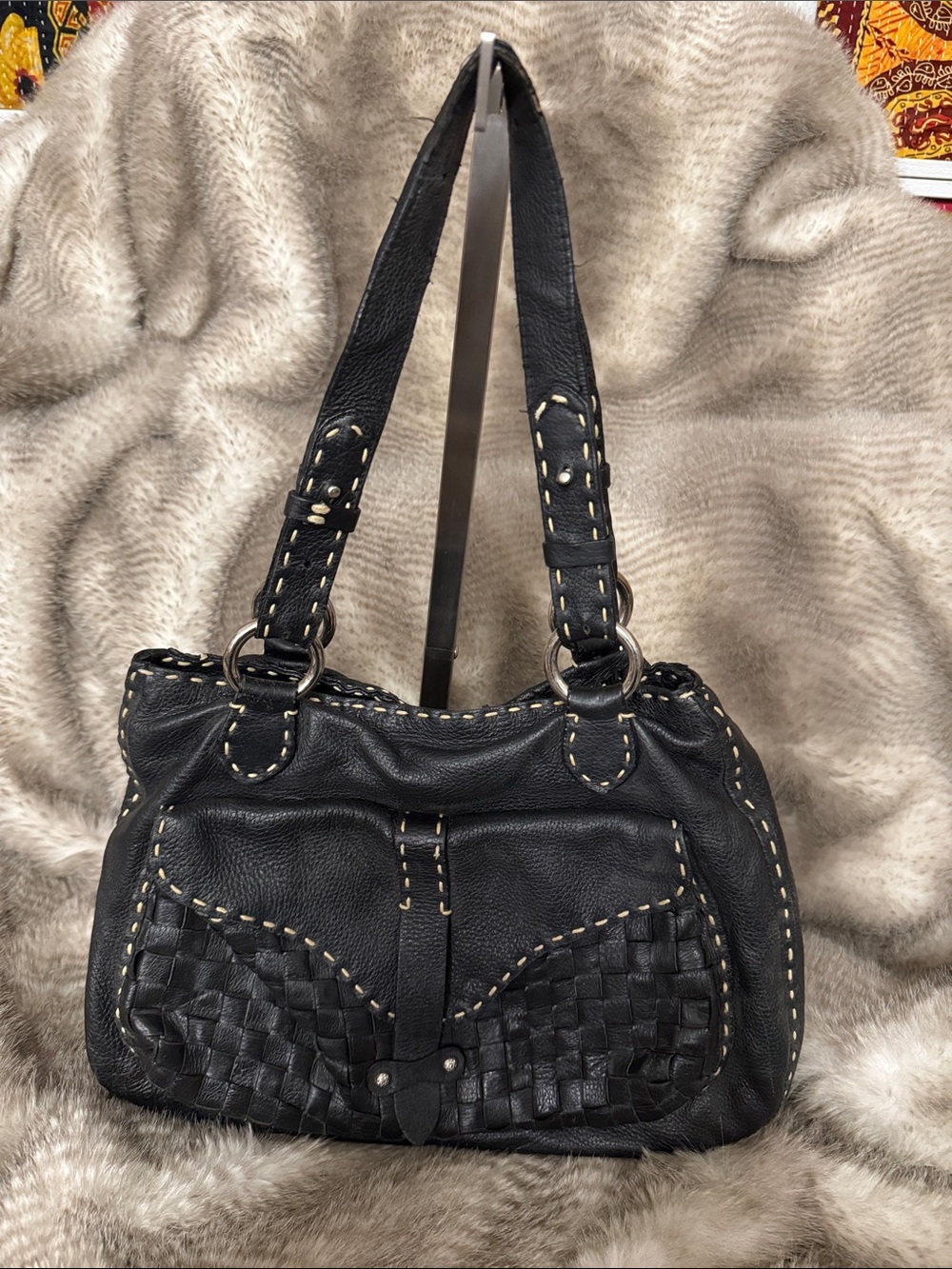 Desmo Vintage Pebble Leather Handbag